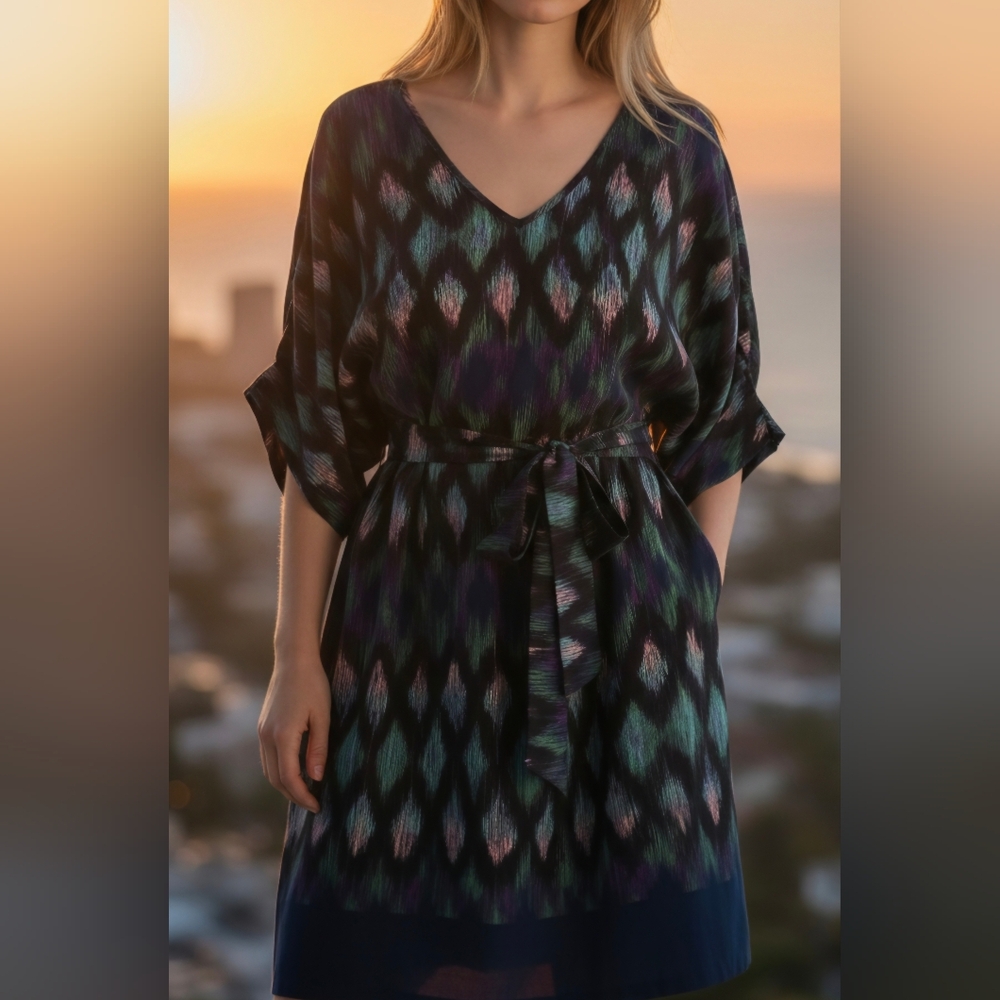 Presley Skye Multicolor Geometric Midi Dress